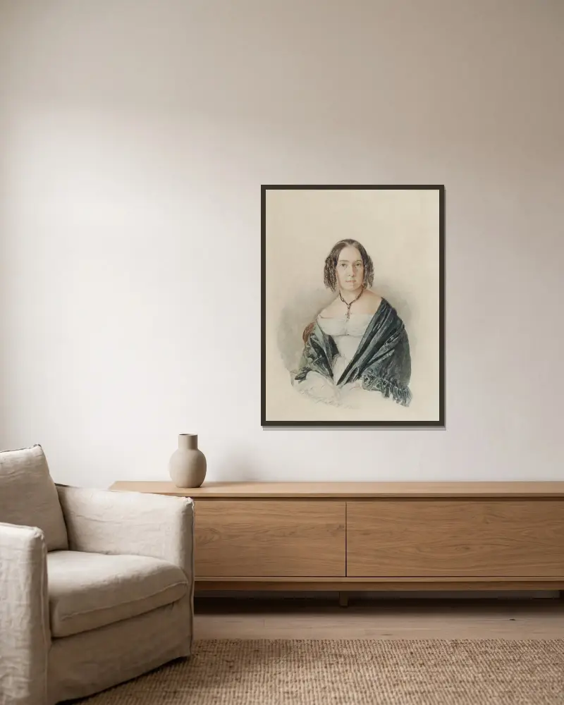 Portret damski, Rudolf von Alt w ramie na ścianie