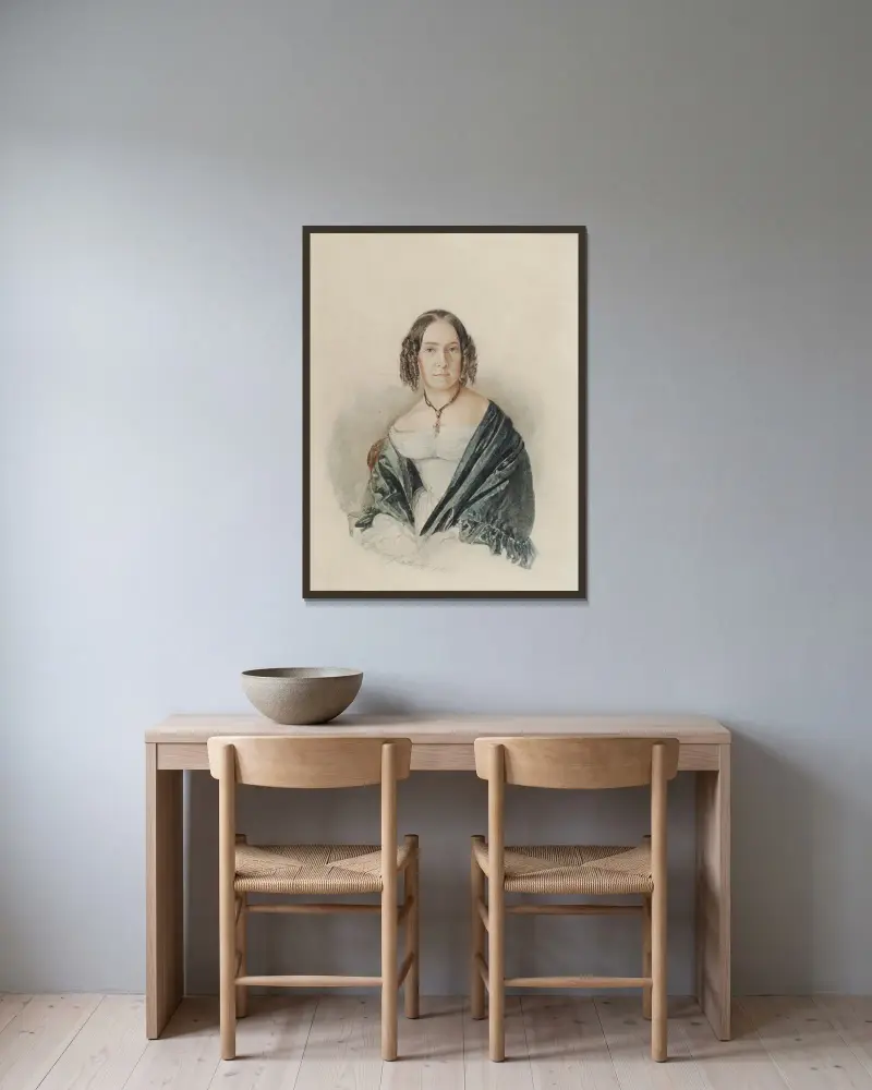 Portret damski, Rudolf von Alt w ramie na ścianie