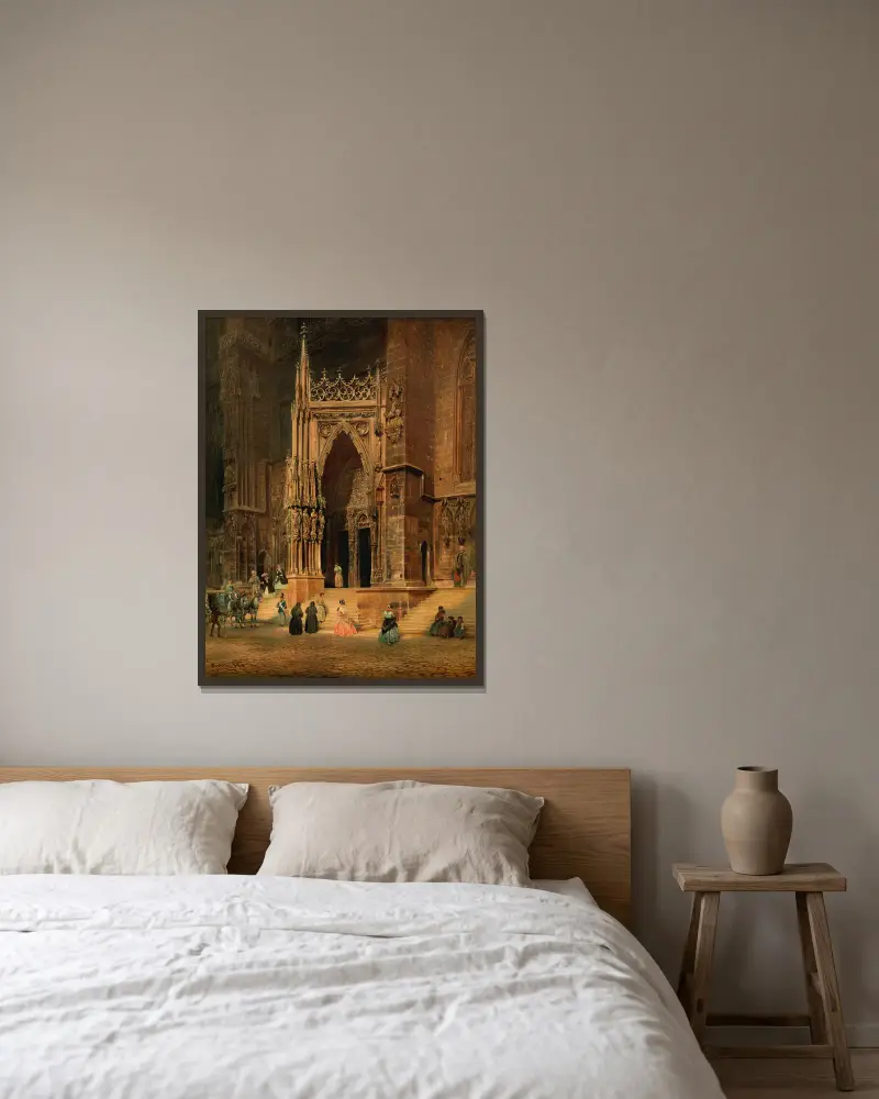 Der Regensburger Dom (Portal) av Rudolf von Alt inramad på en vägg
