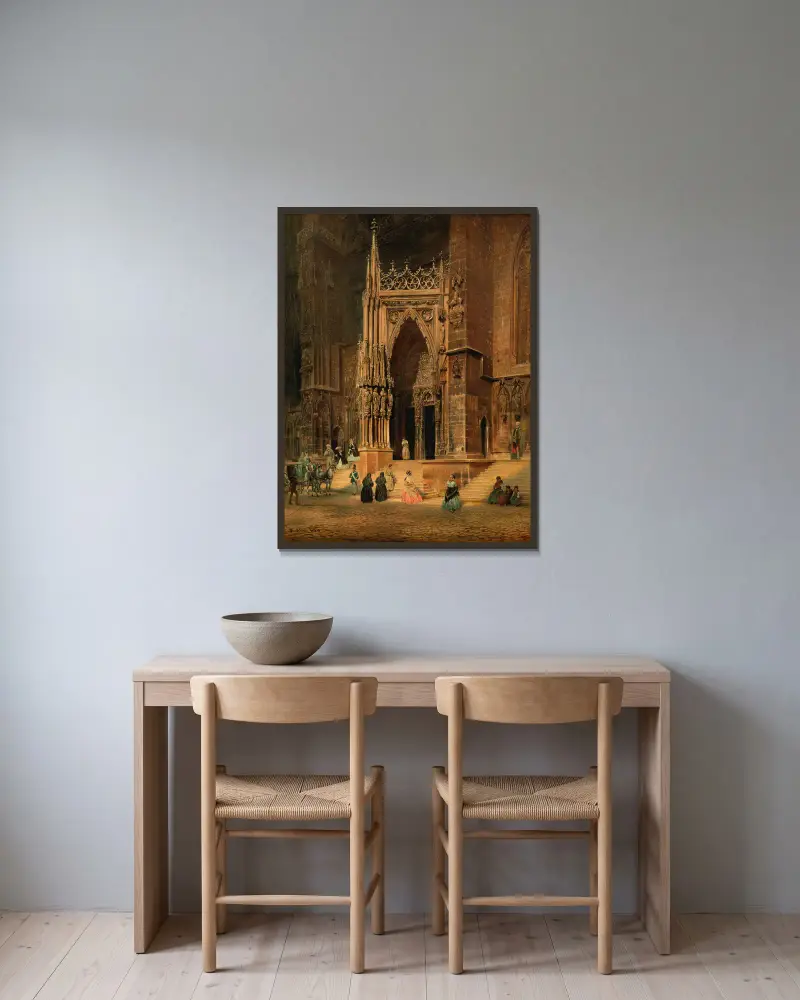 Der Regensburger Dom (Portal) av Rudolf von Alt inramad på en vägg