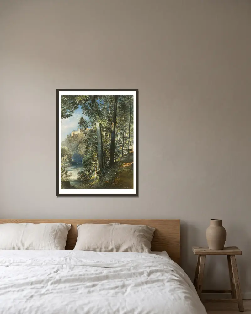 Schloss Grätz bei Troppau von Rudolf von Alt gerahmt an einer Wand