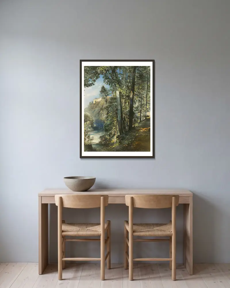 Schloss Grätz bei Troppau von Rudolf von Alt gerahmt an einer Wand