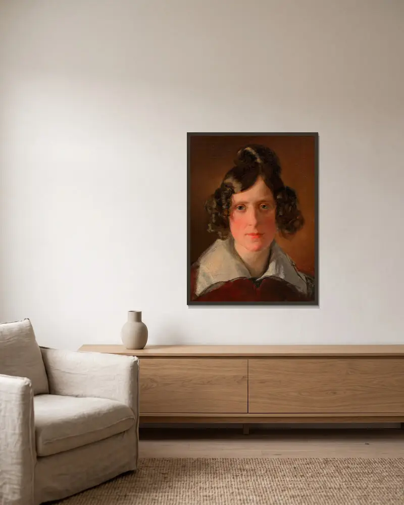 Antonie Amerling, geb. Kaltenthaler (1. Frau Amerlings) von Friedrich von Amerling gerahmt an einer Wand