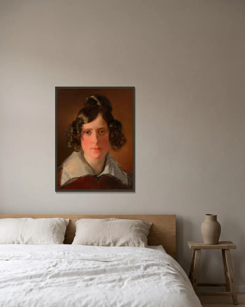 Antonie Amerling, geb. Kaltenthaler (1. Frau Amerlings) von Friedrich von Amerling gerahmt an einer Wand