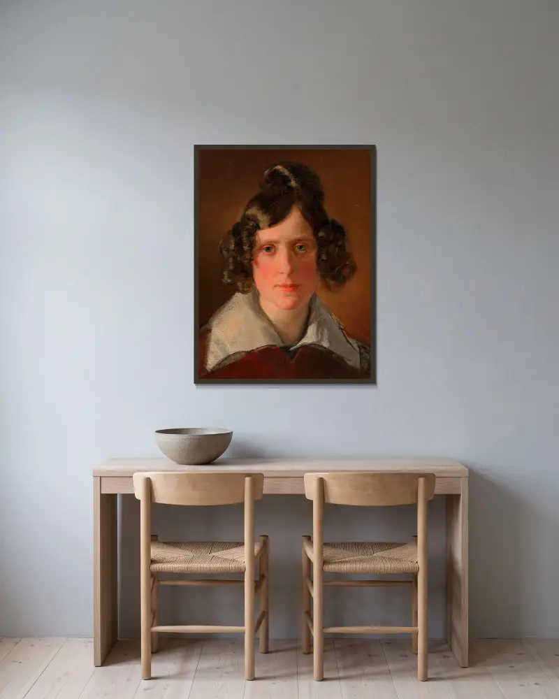 Antonie Amerling, geb. Kaltenthaler (1. Frau Amerlings) von Friedrich von Amerling gerahmt an einer Wand