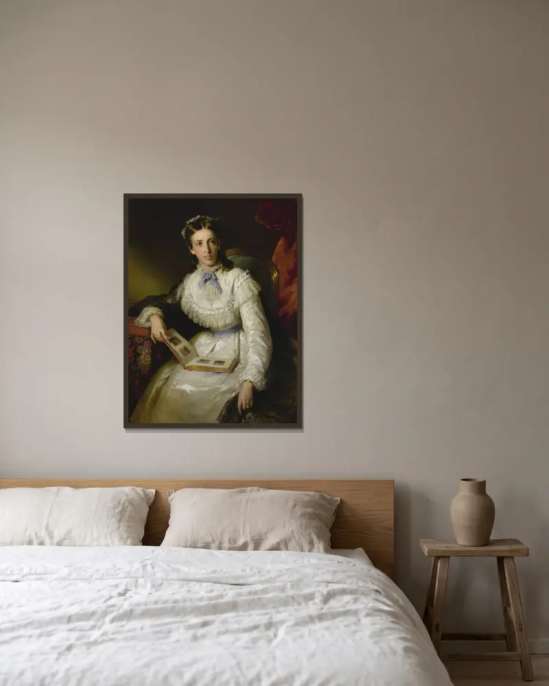 Baronessan Wilhelmine von Mylius av Friedrich von Amerling inramad på en vägg