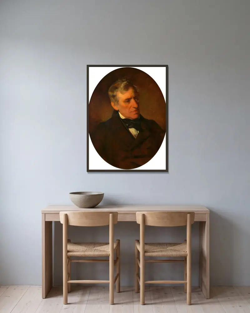 Franz Grillparzer av Friedrich von Amerling inramad på en vägg