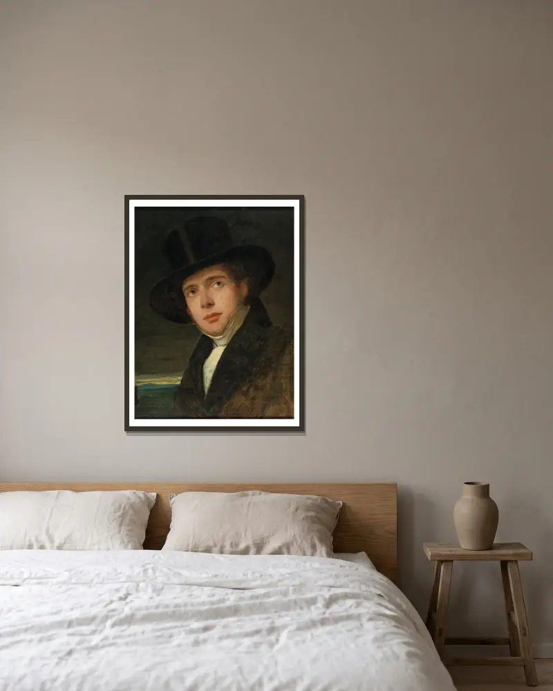Porträtt av hans bror Andreas av Friedrich von Amerling inramad på en vägg