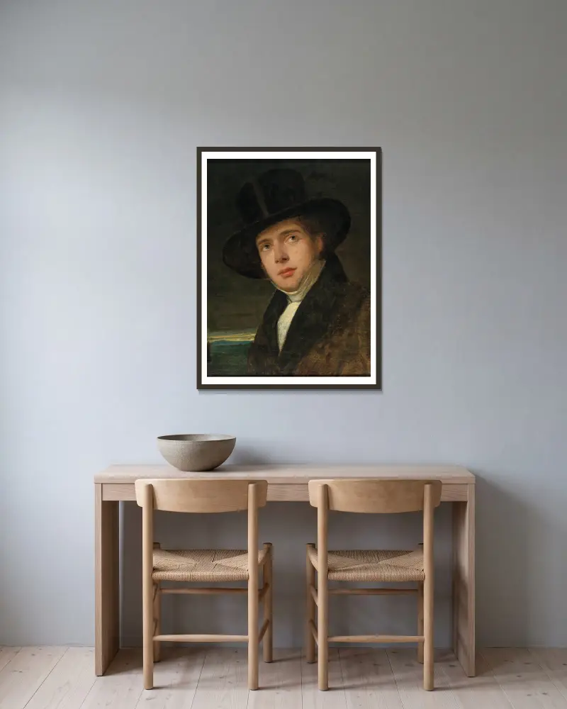 Porträtt av hans bror Andreas av Friedrich von Amerling inramad på en vägg