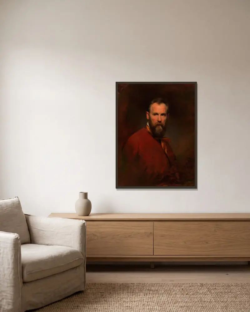Selbstbildnis Friedrich von Amerling, 1855 von Friedrich von Amerling gerahmt an einer Wand