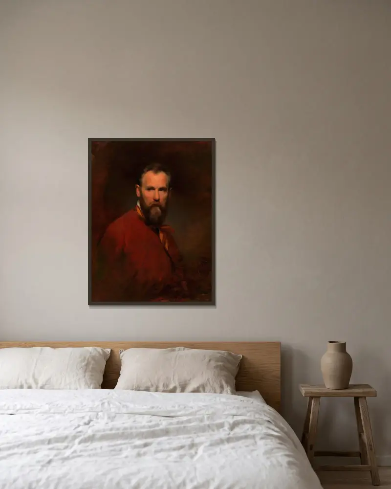 Selbstbildnis Friedrich von Amerling, 1855 von Friedrich von Amerling gerahmt an einer Wand