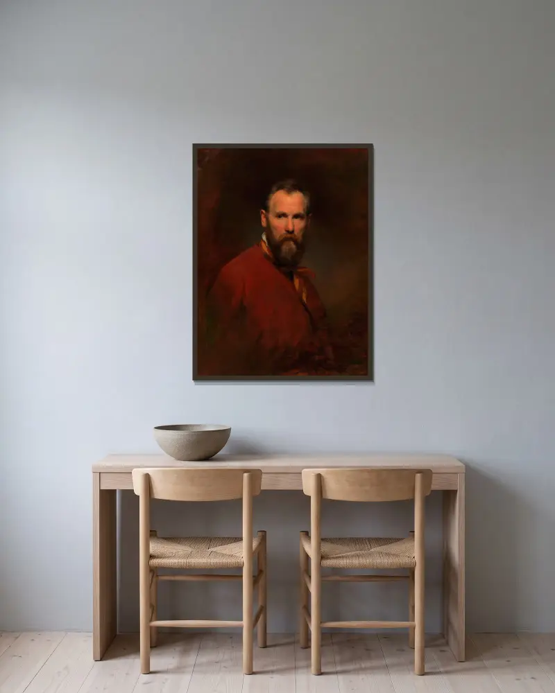 Selbstbildnis Friedrich von Amerling, 1855 von Friedrich von Amerling gerahmt an einer Wand