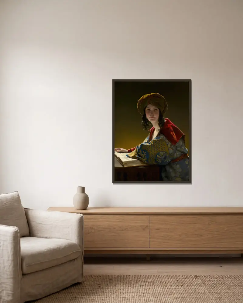 Die junge Orientalin von Friedrich von Amerling gerahmt an einer Wand