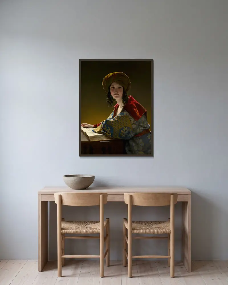Die junge Orientalin von Friedrich von Amerling gerahmt an einer Wand