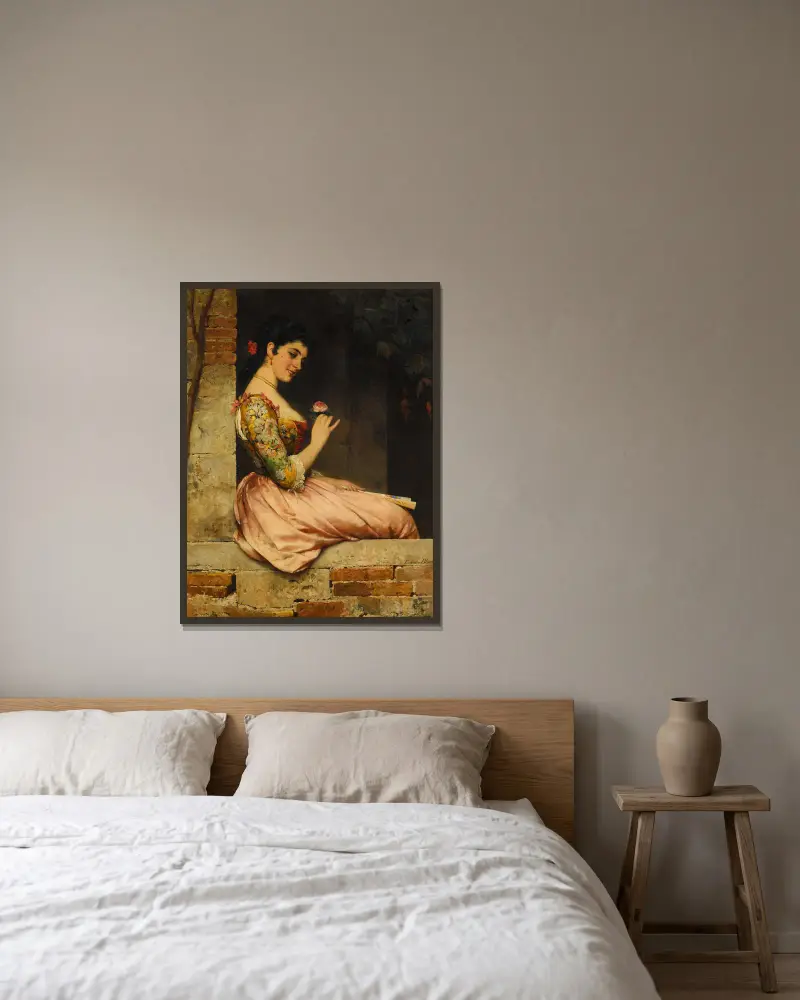 Růže, Eugen von Blaas v rámu na stěně