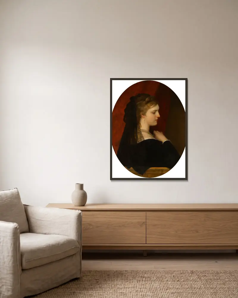 Eine venezianische Dame von Eugen von Blaas gerahmt an einer Wand