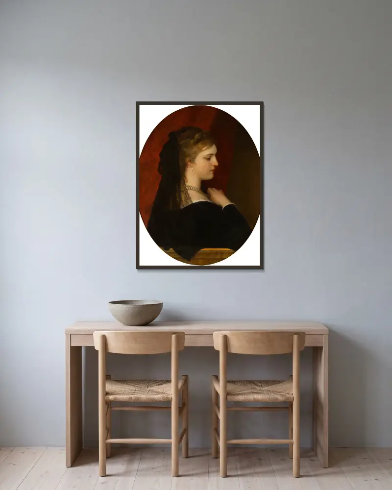 Eine venezianische Dame von Eugen von Blaas gerahmt an einer Wand