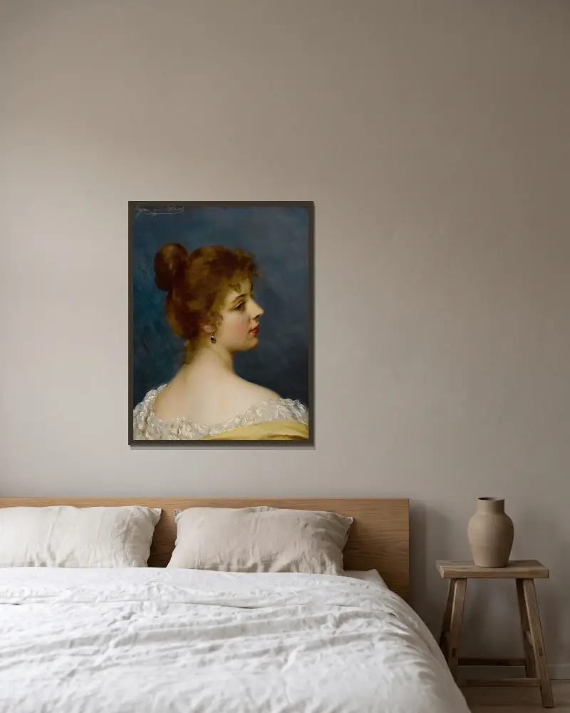 An italian Beauty av Eugen von Blaas inramad på en vägg