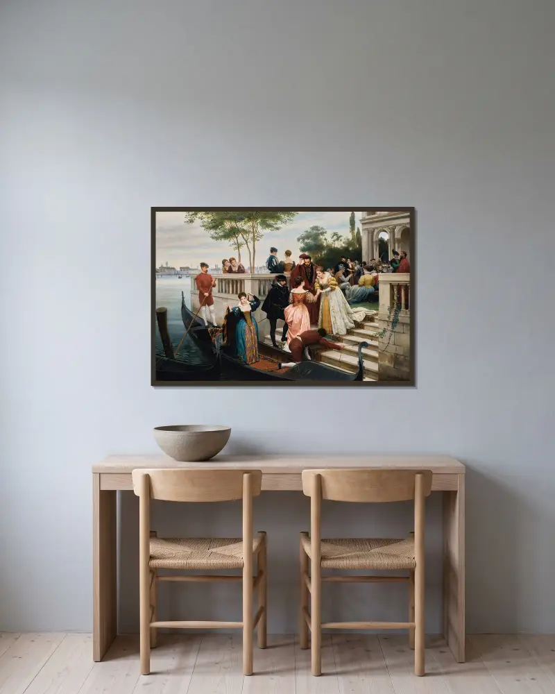 Przybycie na bal, Murano, Eugen von Blaas w ramie na ścianie