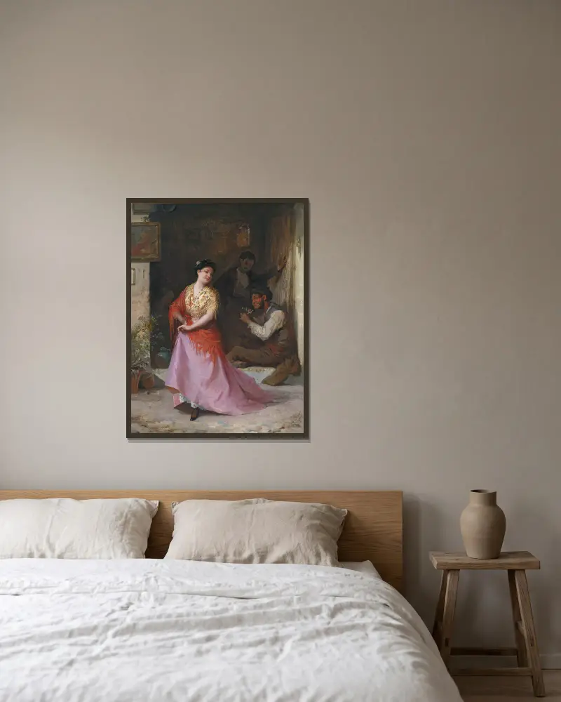 Ein Tänzchen von Eugen von Blaas gerahmt an einer Wand
