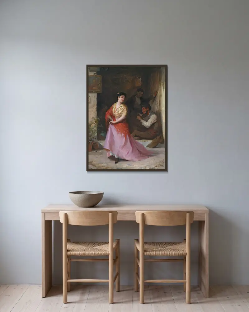 Ein Tänzchen von Eugen von Blaas gerahmt an einer Wand