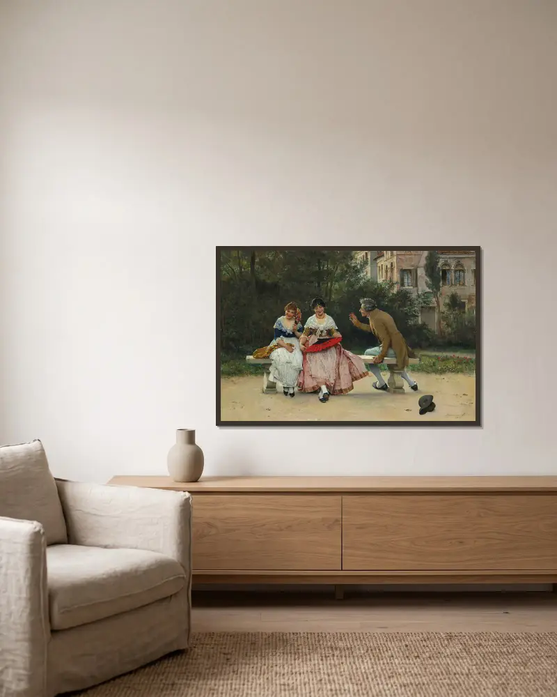 V parku, Eugen von Blaas v rámu na stěně