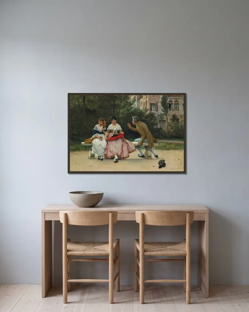 V parku, Eugen von Blaas v rámu na stěně