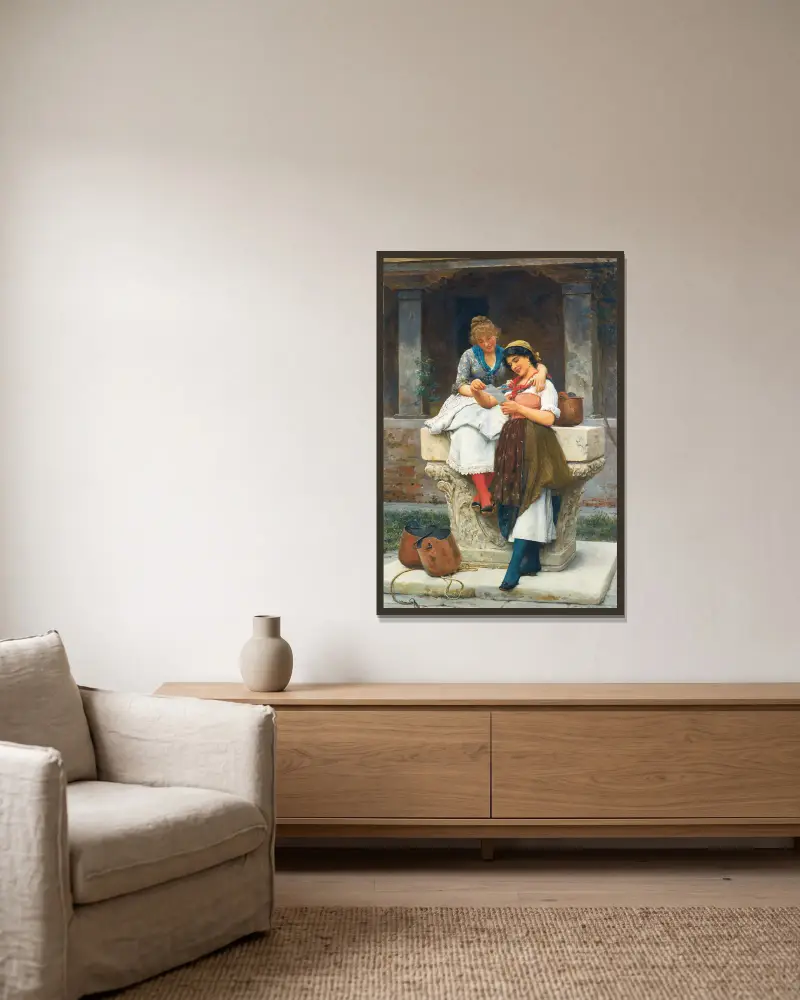 Der Liebesbrief von Eugen von Blaas gerahmt an einer Wand
