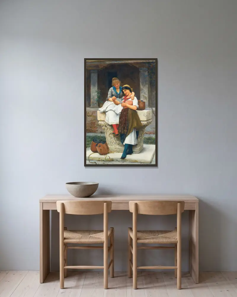 Der Liebesbrief von Eugen von Blaas gerahmt an einer Wand