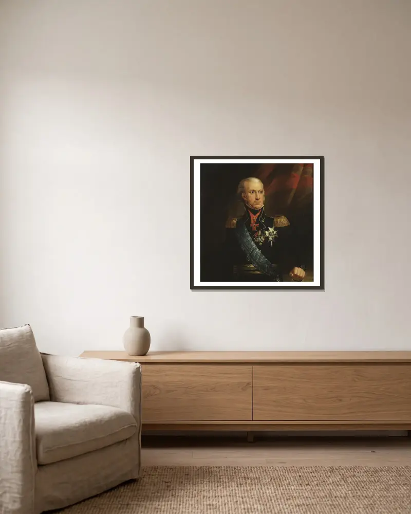 Karl XIII., 1748–1818, König von Schweden und Norwegen von Carl Frederik von Breda gerahmt an einer Wand