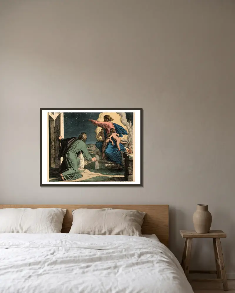 Abram przyjmuje obietnicę, Julius Schnorr von Carolsfeld w ramie na ścianie