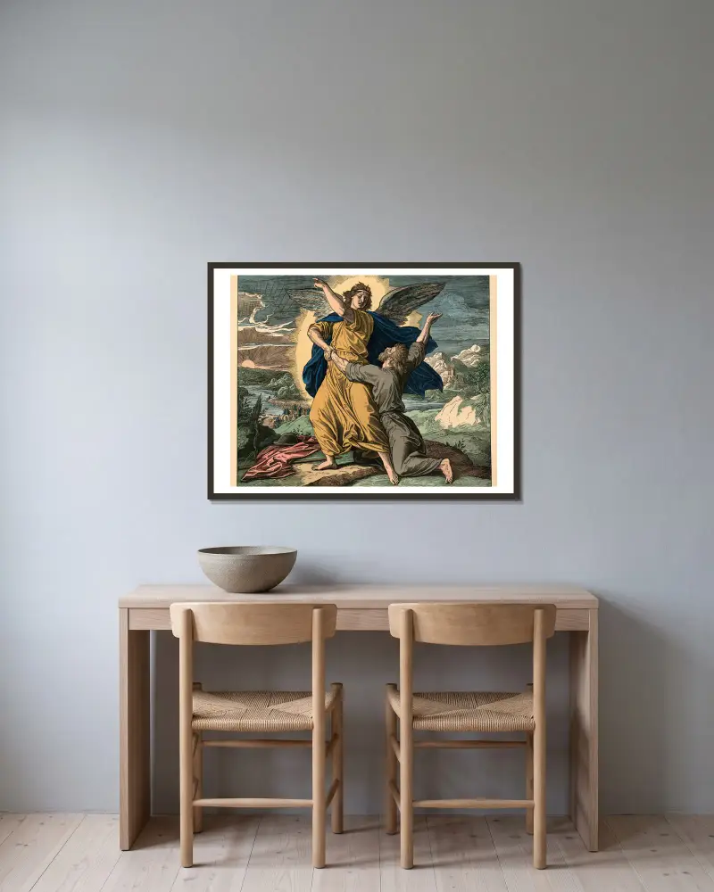 Jakub walczy z aniołem, Julius Schnorr von Carolsfeld w ramie na ścianie
