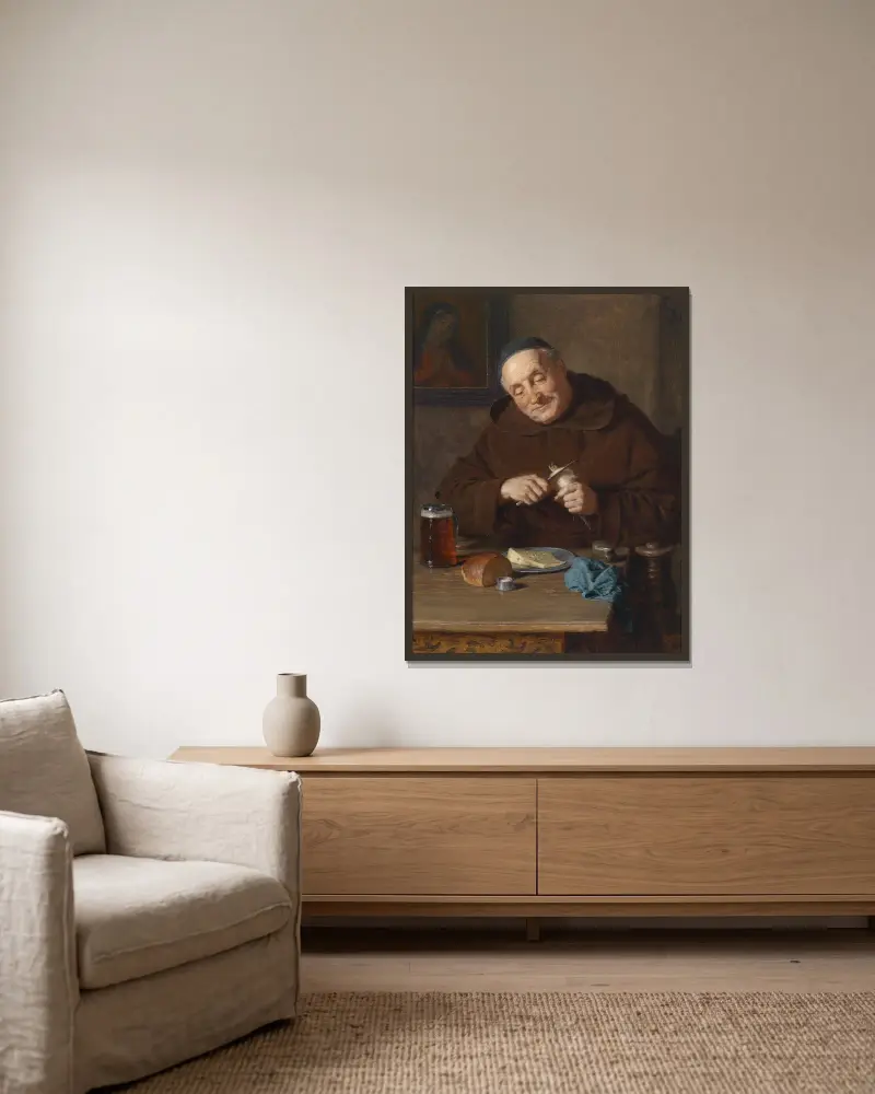 Brotzeit, Eduard von Grützner v rámu na stěně