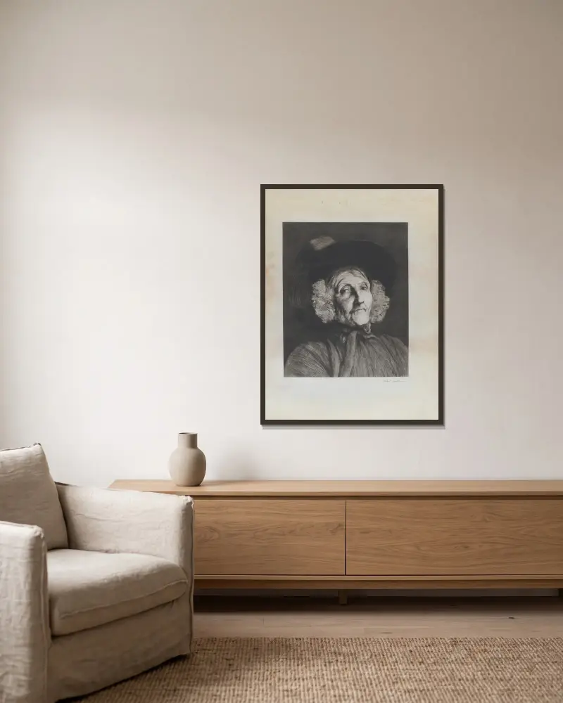 Eine walisische Frau von Sir Hubert von Herkomer gerahmt an einer Wand
