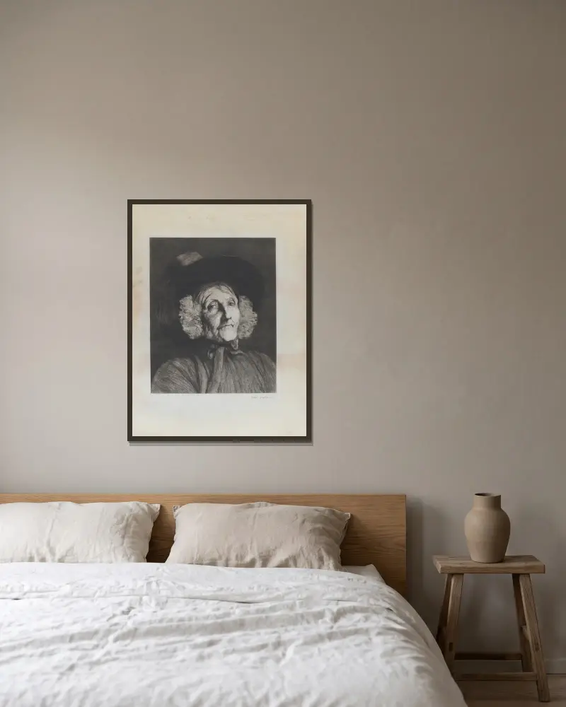 Eine walisische Frau von Sir Hubert von Herkomer gerahmt an einer Wand