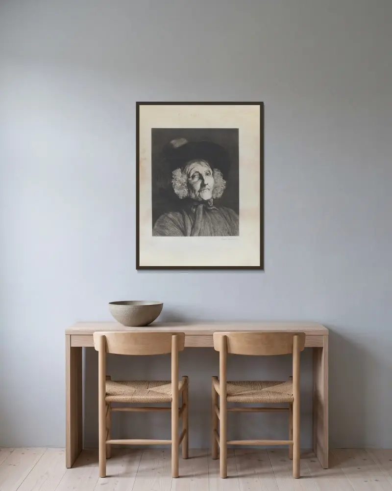 Eine walisische Frau von Sir Hubert von Herkomer gerahmt an einer Wand