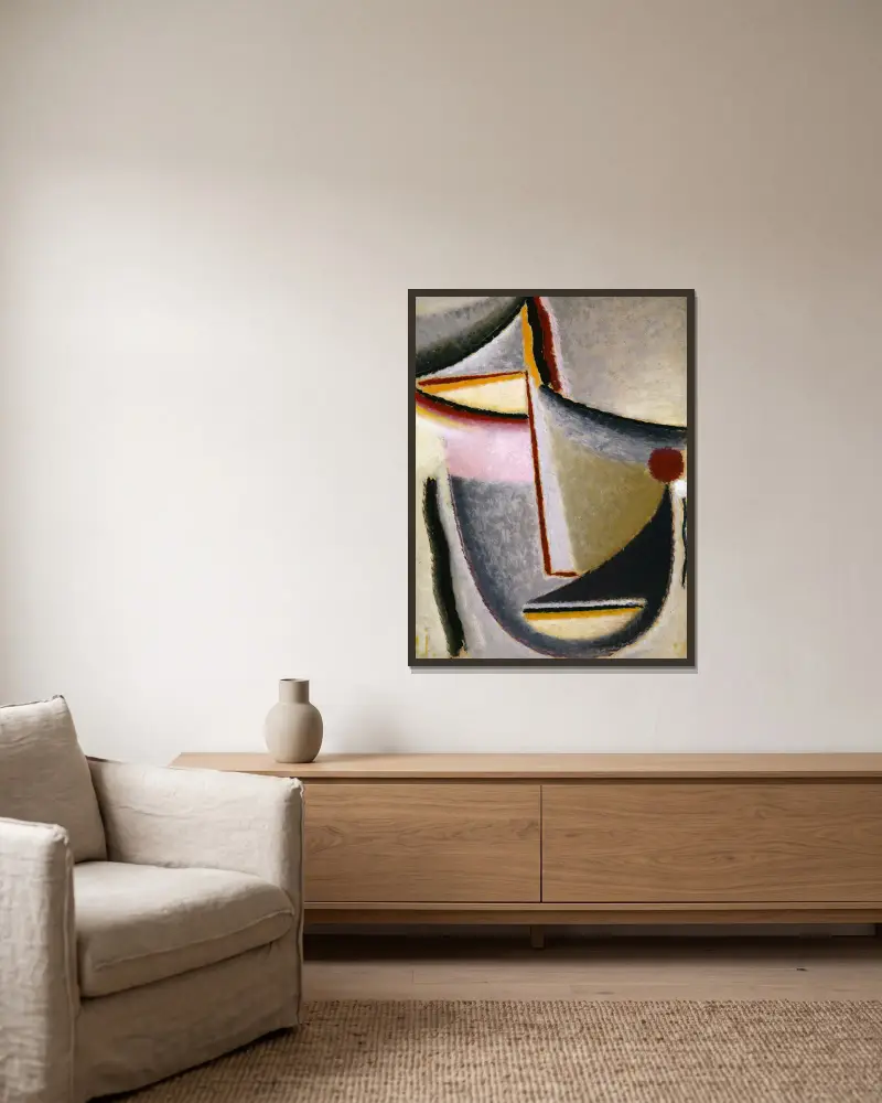 Abstract Head (Constructive Head) av Alexej von Jawlensky inramad på en vägg