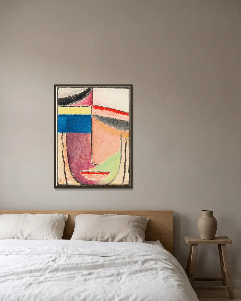 Abstrakter Kopf, 1929 von Alexej von Jawlensky gerahmt an einer Wand