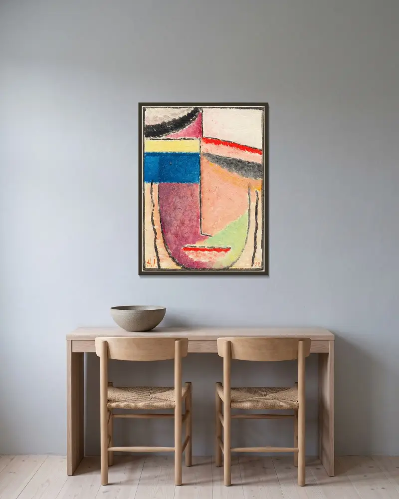 Abstrakter Kopf, 1929 von Alexej von Jawlensky gerahmt an einer Wand