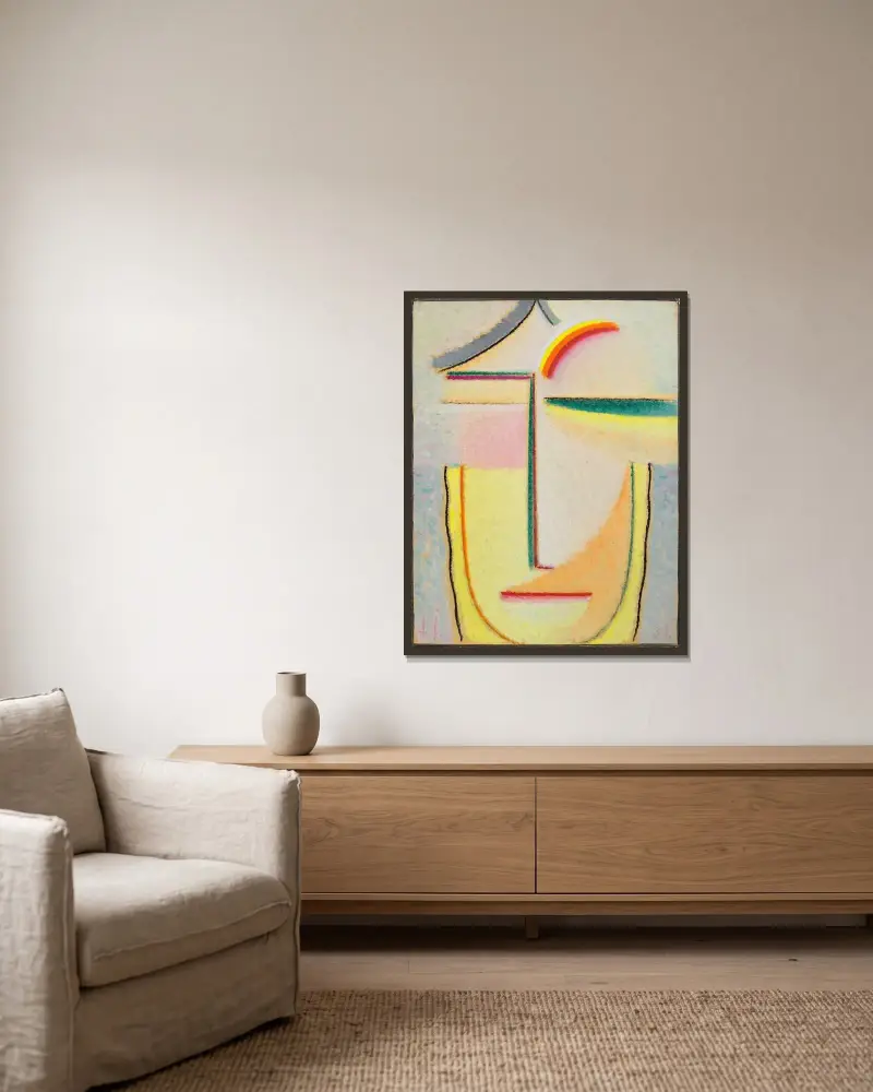 Abstrakter Kopf, 1933 – Nr. 3 von Alexej von Jawlensky gerahmt an einer Wand
