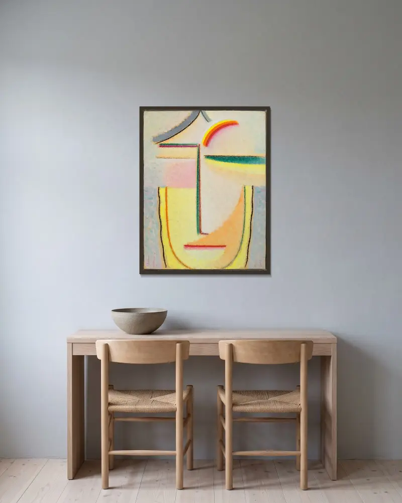 Abstrakter Kopf, 1933 – Nr. 3 von Alexej von Jawlensky gerahmt an einer Wand