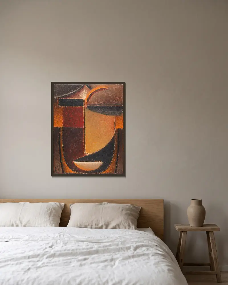 Abstrakcyjna głowa; Orient – Stłumiony żar, Alexej von Jawlensky w ramie na ścianie