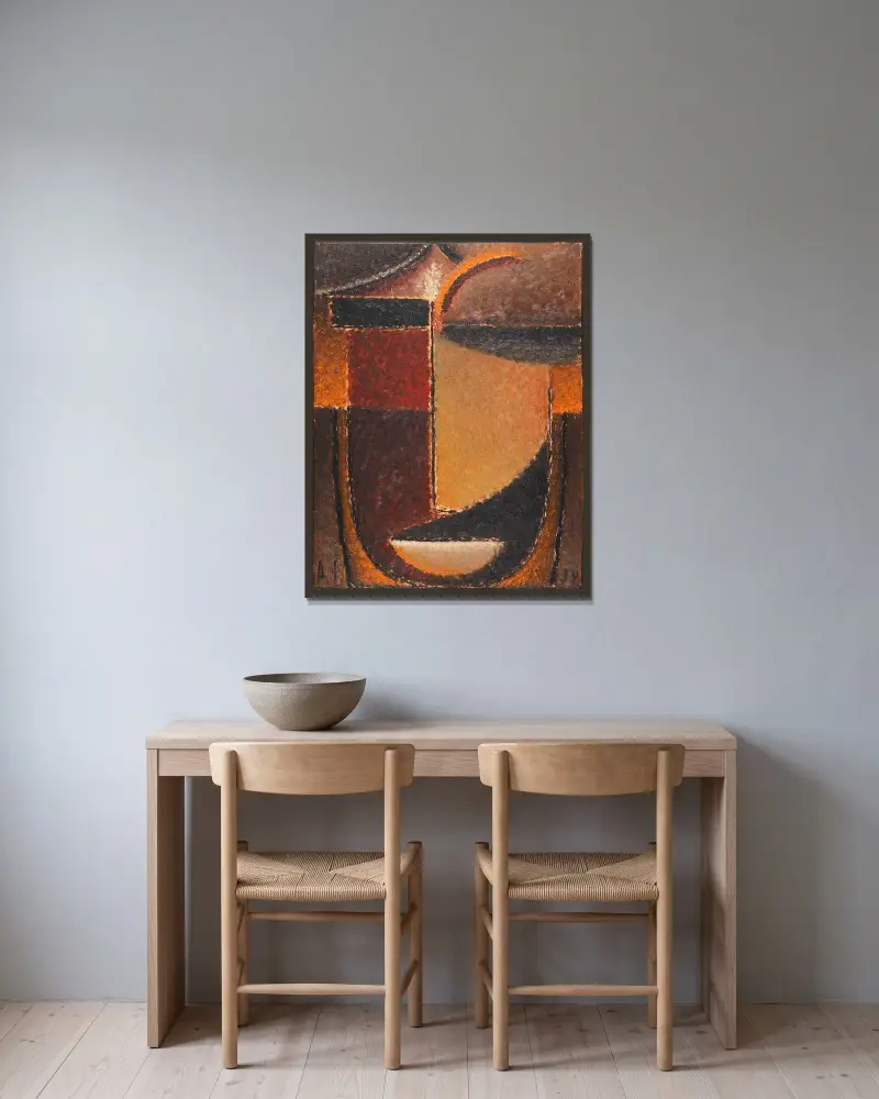 Abstrakcyjna głowa; Orient – Stłumiony żar, Alexej von Jawlensky w ramie na ścianie