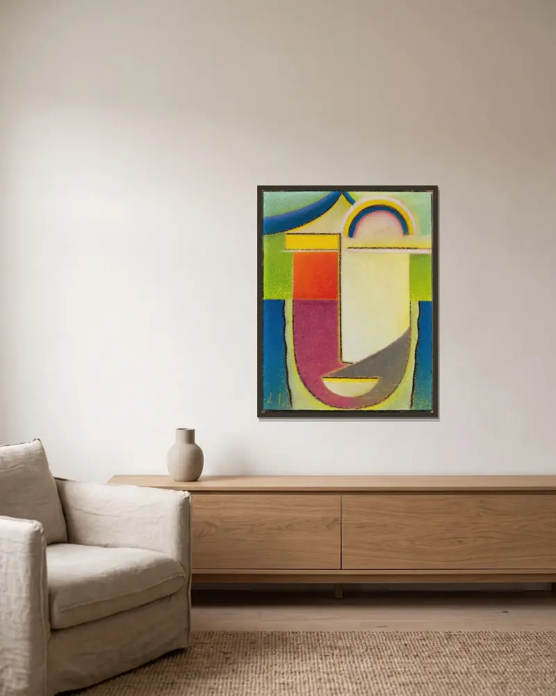 Abstrakter Kopf- Ostern (Abstract Head – Easter) av Alexej von Jawlensky inramad på en vägg