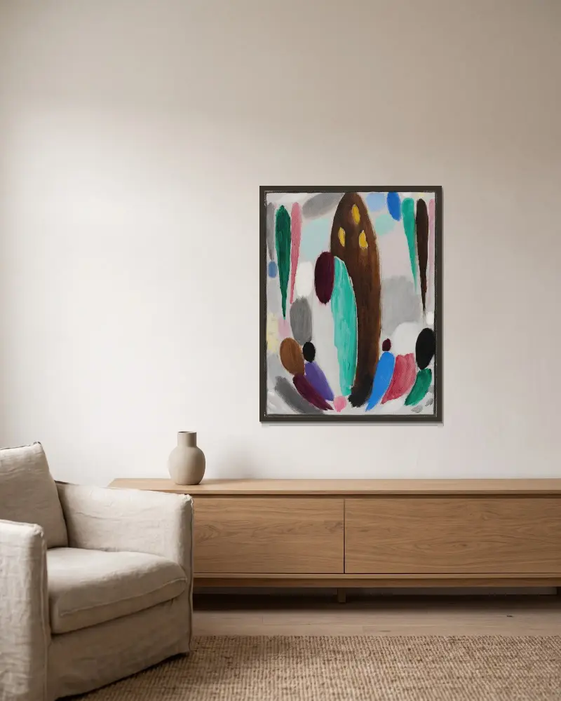 Ascona (Variation) av Alexej von Jawlensky inramad på en vägg