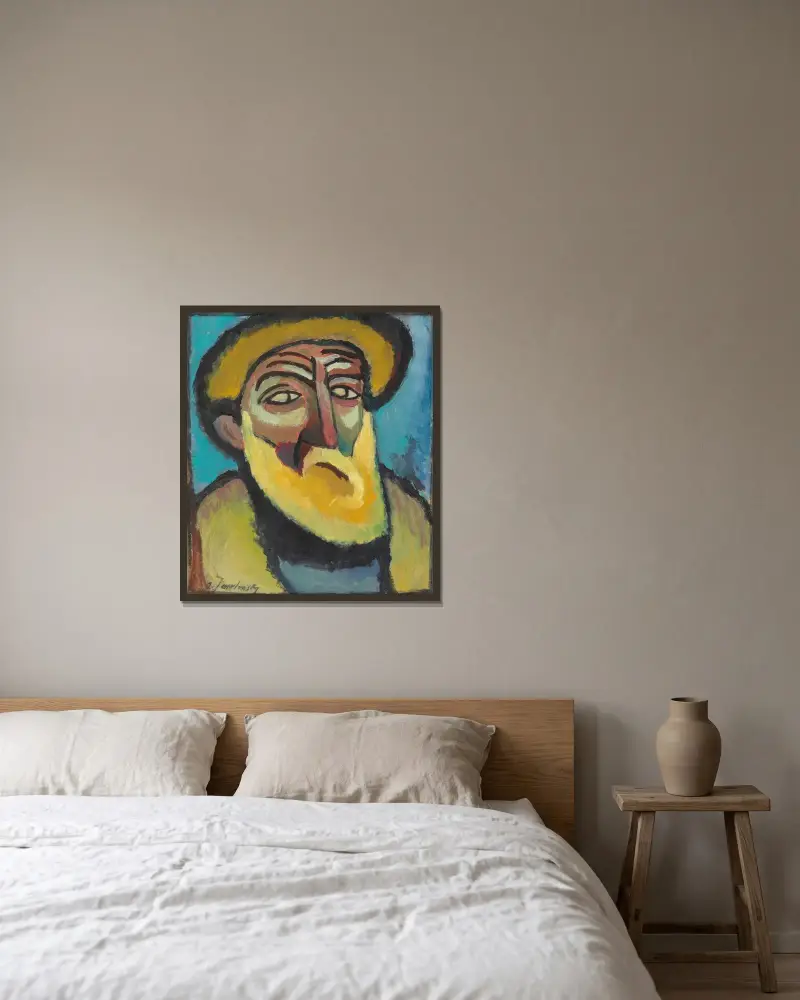 Bärtiger Alte av Alexej von Jawlensky inramad på en vägg