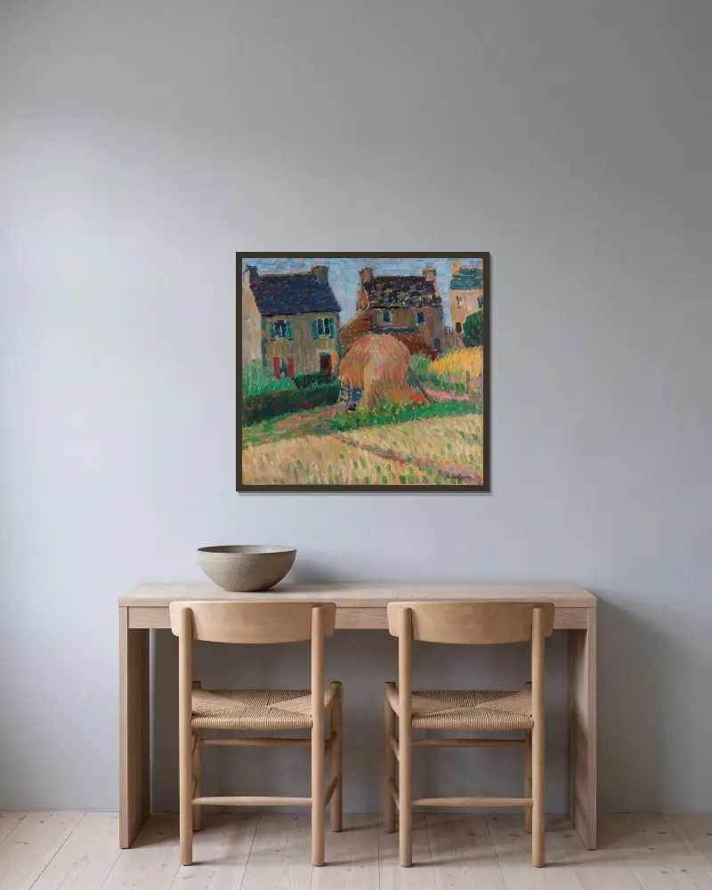 Bretońskie domy ze stogami siana, Alexej von Jawlensky w ramie na ścianie