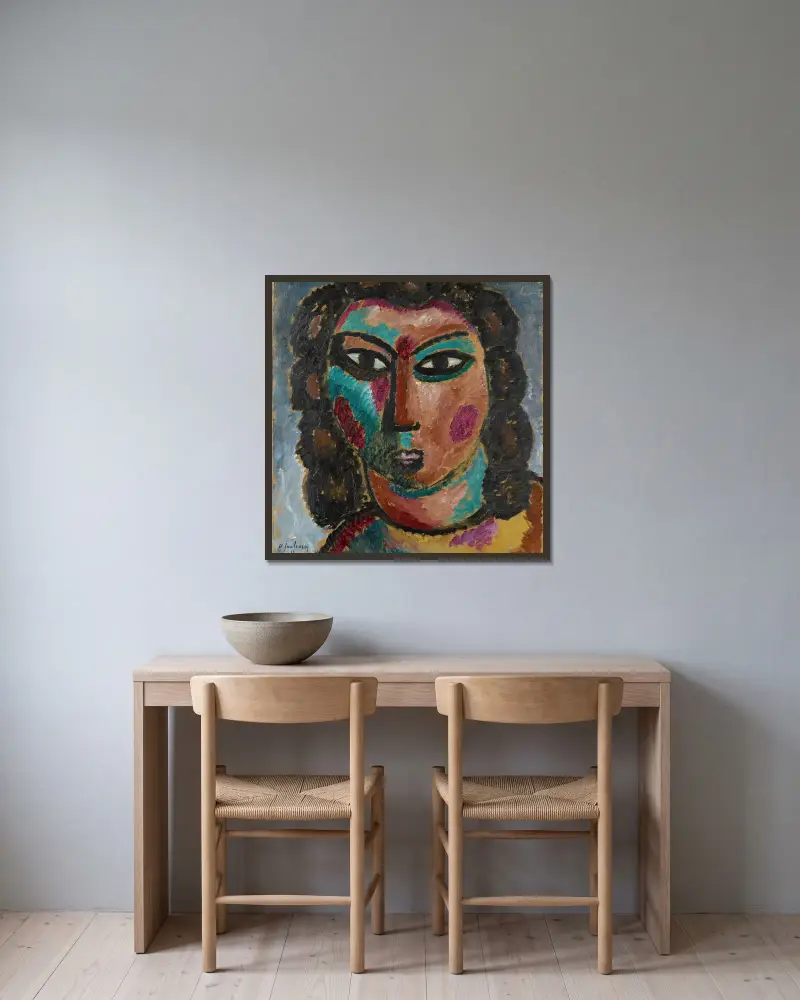 Hnědé kadeře, Alexej von Jawlensky v rámu na stěně