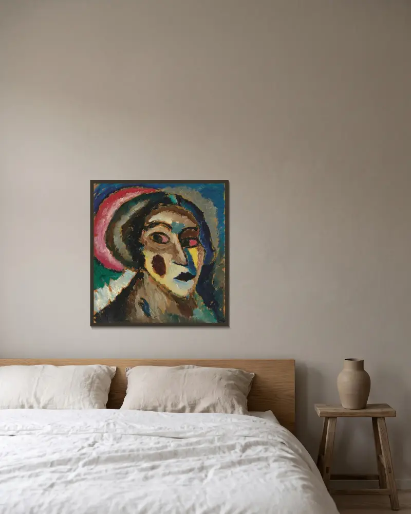 Die Griechin von Alexej von Jawlensky gerahmt an einer Wand