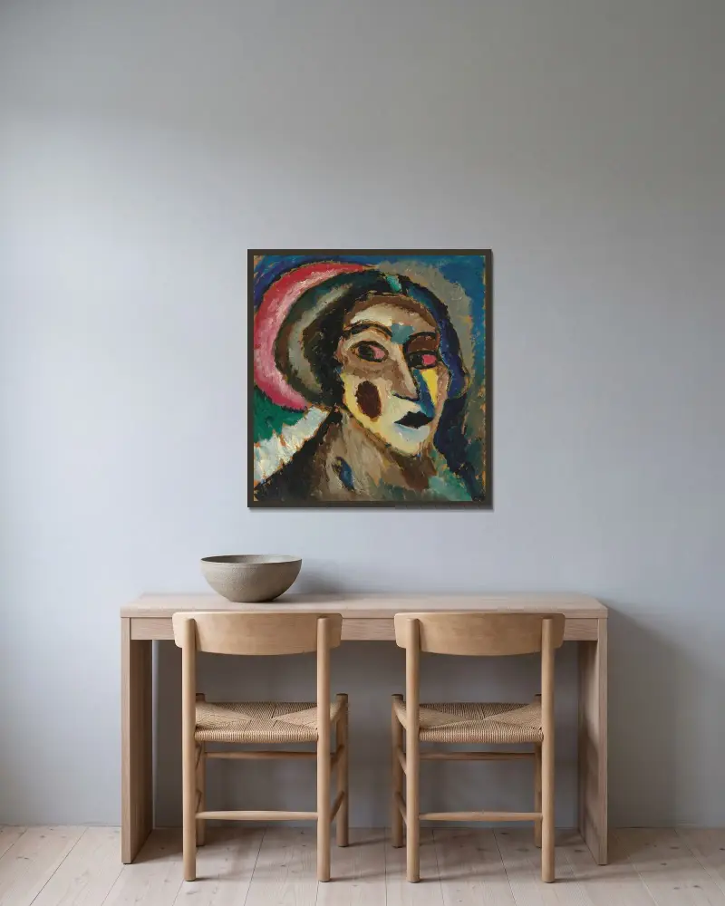 Die Griechin von Alexej von Jawlensky gerahmt an einer Wand